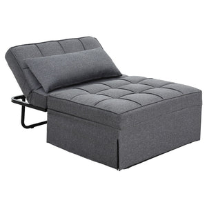 NNEDSZ Artiss Sofa Bed Lounge Convertible Ottoman 1 Seater Couch Recliner Linen Grey