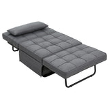 NNEDSZ Artiss Sofa Bed Lounge Convertible Ottoman 1 Seater Couch Recliner Linen Grey