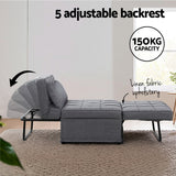 NNEDSZ Artiss Sofa Bed Lounge Convertible Ottoman 1 Seater Couch Recliner Linen Grey