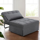 NNEDSZ Artiss Sofa Bed Lounge Convertible Ottoman 1 Seater Couch Recliner Linen Grey