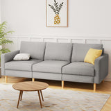 NNEDSZ Artiss 3 Seater Sofa 225cm Linen Fabric Grey