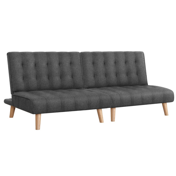 NNEDSZ Artiss 2x Sofa Bed Couch Single Seater Fabric Grey