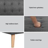 NNEDSZ Artiss 2x Sofa Bed Couch Single Seater Fabric Grey