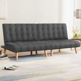 NNEDSZ Artiss 2x Sofa Bed Couch Single Seater Fabric Grey