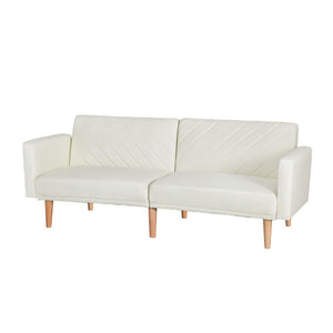 NNEDSZ Sofa Bed 3 Seater Tilted Faux Linen Beige