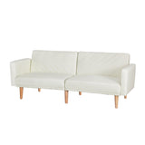 NNEDSZ Sofa Bed 3 Seater Tilted Faux Linen Beige