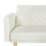 NNEDSZ Sofa Bed 3 Seater Tilted Faux Linen Beige