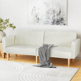 NNEDSZ Sofa Bed 3 Seater Tilted Faux Linen Beige