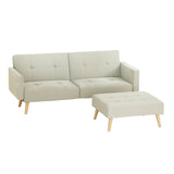 NNEDSZ Artiss Sofa Bed Lounge Convertible Ottoman Couch Recliner 3 Seater Fabric Beige