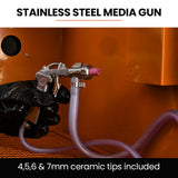 NNEMB 110L Benchtop Sandblasting Cabinet, with Sandblast Gun Set with Hose, LED Light