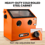 NNEMB 110L Benchtop Sandblasting Cabinet, with Sandblast Gun Set with Hose, LED Light