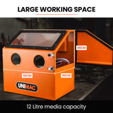 NNEMB 110L Benchtop Sandblasting Cabinet, with Sandblast Gun Set with Hose, LED Light