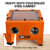 NNEMB 90L Benchtop Sandblasting Cabinet, with Sandblast Gun Set with Hose, LED Light