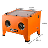 NNEMB 90L Benchtop Sandblasting Cabinet, with Sandblast Gun Set with Hose, LED Light