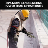 NNEMB 38L Sandblasting Tank, Pressurised Design with Sandblast Gun Set with Hose