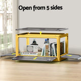 NNEDSZ Storage Container Foldable Stackable Large 5 Sides Open Transparent 115L