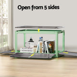 NNEDSZ Storage Container Foldable Stackable Large 5 Sides Open Transparent 140L