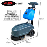 NNEMB AUCH FSH14 Floor Scrubber & Dryer, 360mm, Battery Powered, Walk Behind, Multi-purpose Commercial Grade Machine