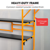 NNEMB Mobile Scaffold Platform, 226kg Load, Steel Frame, Dual Height, Folding for easy Transport and Storage, Locking Castors, Tool Tray