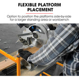 NNEMB Mobile Scaffold Platform, 226kg Load, Steel Frame, Dual Height, Folding for easy Transport and Storage, Locking Castors, Tool Tray