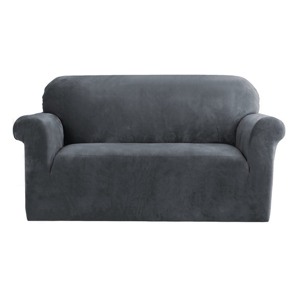 NNEDSZ Artiss Sofa Cover Couch Covers 2 Seater Velvet Grey