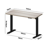 NNEED Electric Standing Desk Single Motor Black&Grey-Oak 140CM