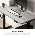 NNEED Electric Standing Desk Single Motor Black&Grey-Oak 140CM