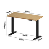 NNEED Electric Standing Desk Single Motor Black&Oak 140CM