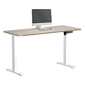 NNEED Electric Standing Desk Single Motor White&Grey-Oak 140CM