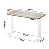 NNEED Electric Standing Desk Single Motor White&Grey-Oak 140CM