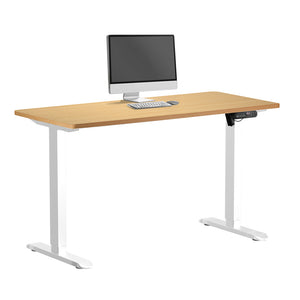 NNEED Electric Standing Desk Single Motor White&Oak 140CM