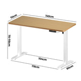 NNEED Electric Standing Desk Single Motor White&Oak 140CM