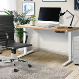 NNEED Electric Standing Desk Single Motor White&Oak 140CM