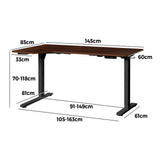 NNEED L-shape Electric Standing Desk Single Motor 145CM Black&Walnut