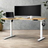 NNEED L-shape Electric Standing Desk Single Motor 145CM White&Oak