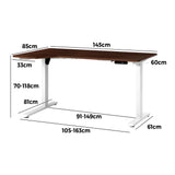 NNEED L-shape Electric Standing Desk Single Motor 145CM White&Walnut