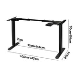 NNEED Sit-stand Desk Frame Adjustable Black