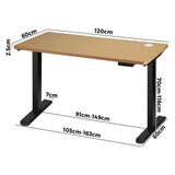 NNEED Standing Desk Adjustable Motorised 120cm Black&Oak