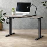 NNEED 140cm Electric Standing Desk Single Motor Black&Grey-Oak