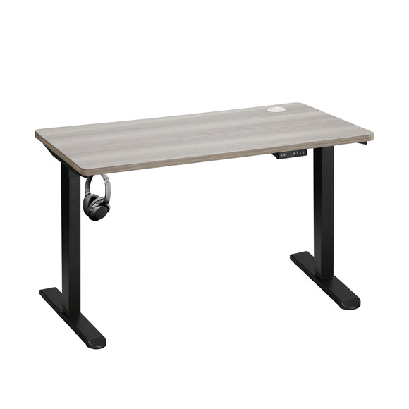NNEED 140cm Electric Standing Desk Single Motor Black&Grey-Oak