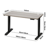 NNEED 140cm Electric Standing Desk Single Motor Black&Grey-Oak