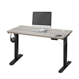 NNEED 140cm Electric Standing Desk Single Motor Black&Grey-Oak