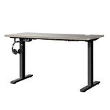 NNEED 140cm Electric Standing Desk Single Motor Black&Grey-Oak