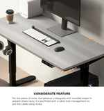 NNEED 140cm Electric Standing Desk Single Motor Black&Grey-Oak