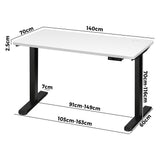 NNEED Standing Desk Adjustable Motorised 140cm Black&White