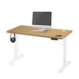 NNEED Standing Desk Adjustable Motorised 120cm White&Oak