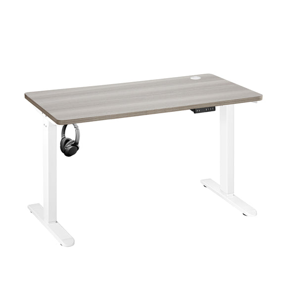 NNEED 140cm Electric Standing Desk Single Motor White&Grey-Oak