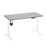 NNEED 140cm Electric Standing Desk Single Motor White&Grey-Oak
