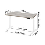 NNEED 140cm Electric Standing Desk Single Motor White&Grey-Oak
