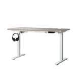 NNEED 140cm Electric Standing Desk Single Motor White&Grey-Oak